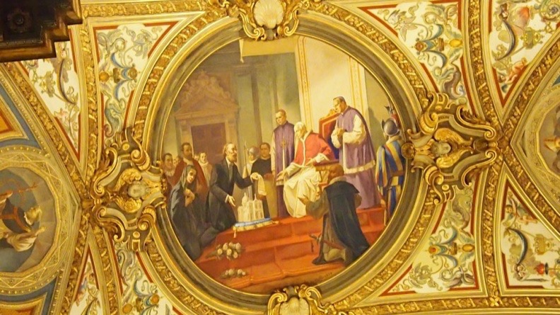 Bartolo Longo przed papieżen - fresk